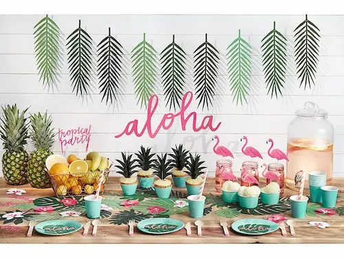 Celebración tropical con palmeras infantil
