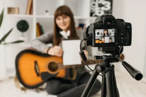 chica grabando