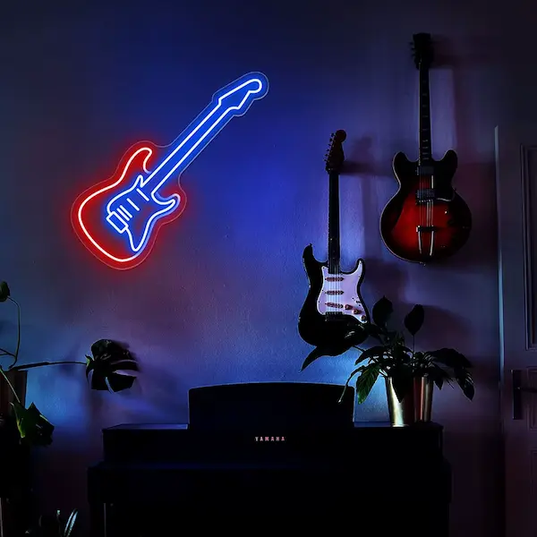 lampara de forma de guitarra