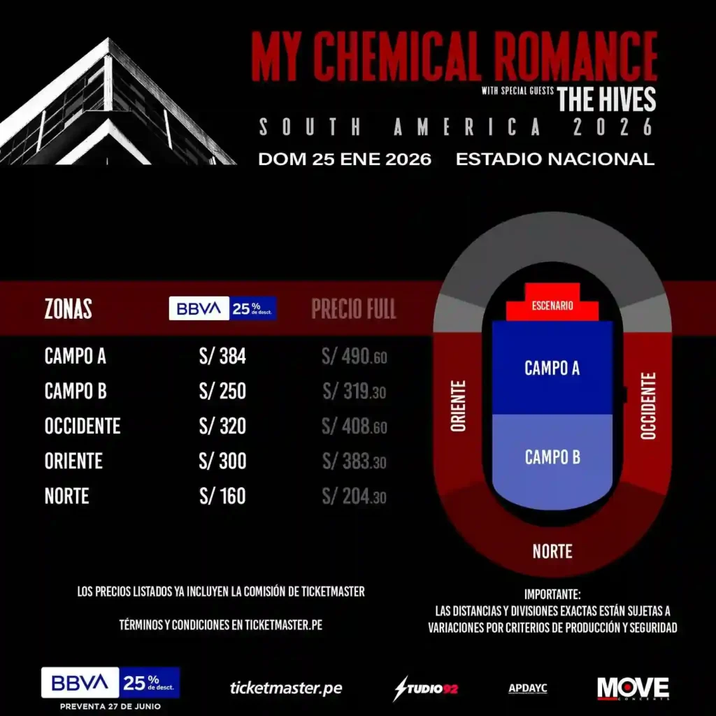 entradas a my chemical romance