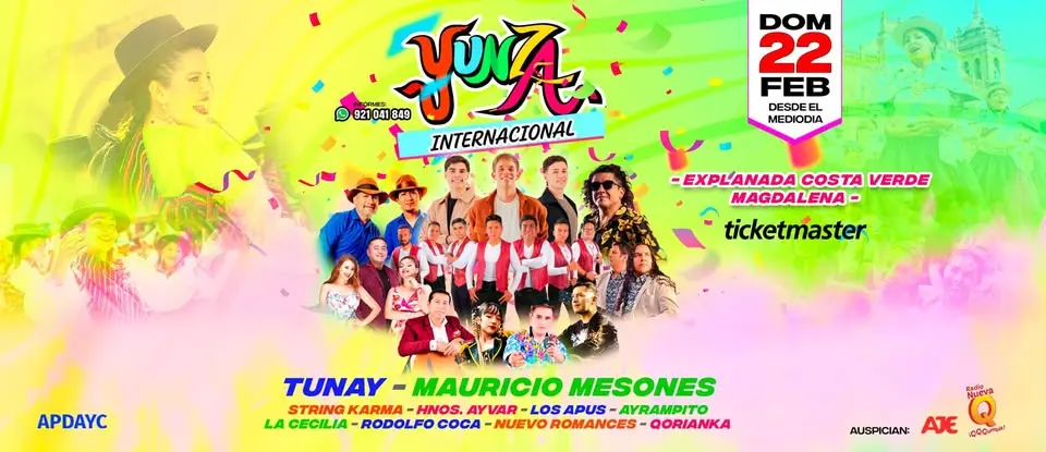 Yunza Internacional Costa Verde 2026 en Lima durante los carnavales de verano